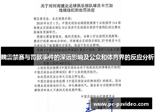 魏震禁赛与罚款事件的深远影响及公众和体育界的反应分析