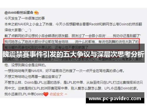 魏震禁赛事件引发的五大争议与深层次思考分析